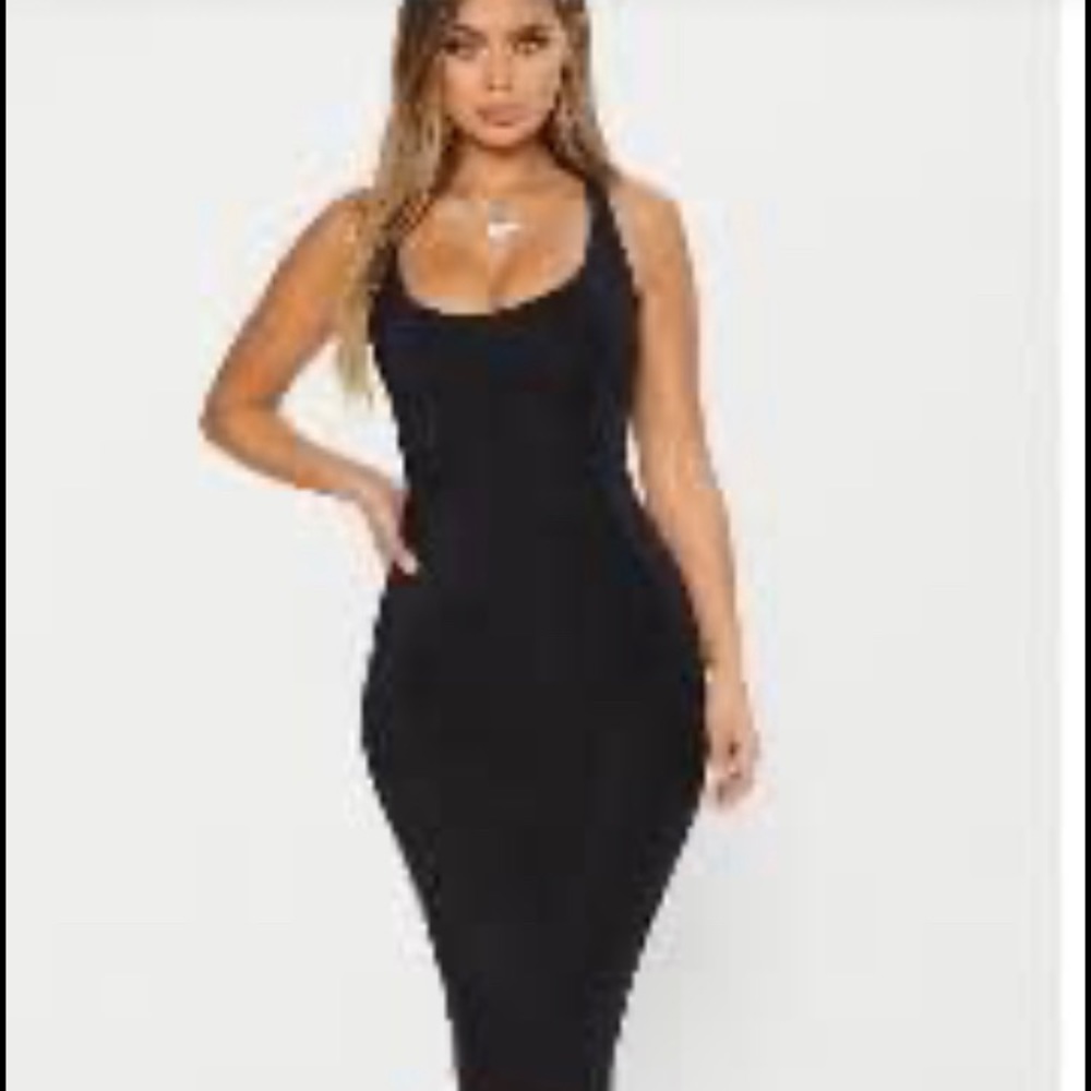 Black midi dress